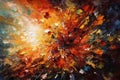 Abstract art - impasto painting- explosion - Generative AI