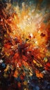 Abstract art - impasto painting- explosion - Generative AI