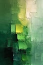 Abstract art - Impasto style with green colors