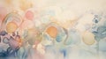 Abstract Art Nouveau Watercolor With Pastel Muted Colors