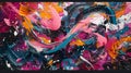 Abstract art with overlapping lines and confusing figures symbolizing a troubled mind.