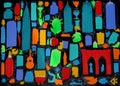Abstract art painting of New York City