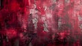 Abstract Art Painting with Red Background and Silver Paint Royalty Free Stock Photo