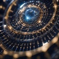 An abstract art piece based on complex mathematical quantum concepts.