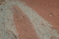 Red earth with furrows after rainwater Royalty Free Stock Photo