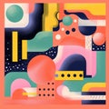 Abstract art with retro risograph aesthetics. Grainy color fades and large, bold shapes in abstract forms