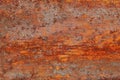 Abstract art of Rusty red metal sheet. Old iron background painted in red with rust and chipped. Royalty Free Stock Photo