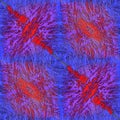 Abstract art, seamless pattern, background. Blue and red, emboss. Reminds dried paint that wiped off.