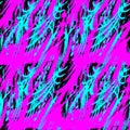 Abstract art, seamless pattern, background. Curved oblique light green and black shapes on pink background.