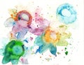 Abstract art splash watercolor background spot brush