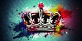 Abstract art style illustration of Crown Jewels of the United Kingdom. British coronation concept wallpaper. Generative AI Royalty Free Stock Photo