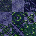 Set of seamless patterns, abstract backgrounds 9. Dim and glowing, blue and green. Royalty Free Stock Photo