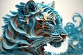 Abstract art of a tiger. Generative AI