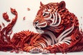 Abstract art of a tiger. Generative AI