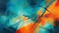 Abstract art wallpaper. Colored background, teal and orange.