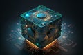 Abstract artificial intelligence central processing unit. generative ai Royalty Free Stock Photo