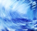 Abstract artistic background. Blue and white diagone spots and strokes.