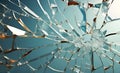 Abstract artistic closeup of the broken glass