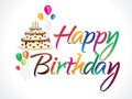 Abstract artistic colorful happy birthday background