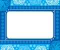 Abstract artistic creative blue border