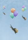 Abstract artistic illustration of how snail mail evolved into the cloud Royalty Free Stock Photo