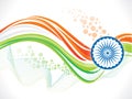 Abstract artistic indian flag wave background