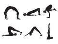 Abstract artistic multiple yoga silhouette