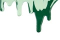 Abstract artistic paint Green color dripping over white background Royalty Free Stock Photo