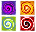 Abstract Artistic Spiral Tiles