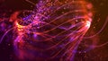 Abstract Artistic Swirl Purple Orange Blurry Focus Glowing Light Wavy Dotted Lines Glitter Particles