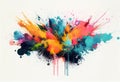 Abstract artistic watercolor splash background colorful explosion Royalty Free Stock Photo