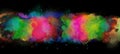 Abstract artistic watercolor splash neon background banner