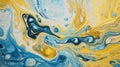 Abstract Artistry: An Acrylic Painting Featuring Mesmerizing Yellow and Blue Swirls