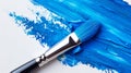 Abstract Artistry: Dynamic Blue Paint Stroke. Generative ai