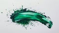 Abstract Artistry: Dynamic Green Paint Stroke. Generative ai