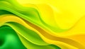 Abstract Artwork of Flowing Fabric in Dynamic Green and Yellow Tones, Showcasing Smooth Swirls and Curves