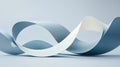 Abstract Artwork: A Curved Line of Blue and White Paper Royalty Free Stock Photo