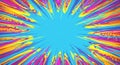 Abstract artwork with dynamic radial bursts emanating from the center. Vivid