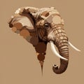 Abstract artwork of an elephant\'s head created using overlapping circles in various Royalty Free Stock Photo