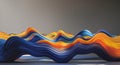 Abstract artwork features undulating colorful layers creating a sense of depth