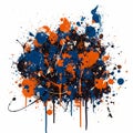 An abstract artwork featuring an array of dynamic splatters and drips in shades of Royalty Free Stock Photo