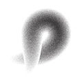 Abstract black and white circular shape on white background