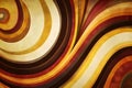 Abstract Composition of Concentric Circles and Wavy Stripes in Warm Earth Tones Royalty Free Stock Photo