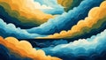Abstract artwork featuring a dynamic array of clouds, depicting an imagina Royalty Free Stock Photo