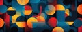 Abstract geometric background with colorful circles and rectangles in vibrant shades Royalty Free Stock Photo