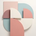 Abstract artwork featuring interlocking shapes in pastel hues of Royalty Free Stock Photo