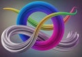 Abstract artwork featuring intertwined, ribbon-like structures in Royalty Free Stock Photo
