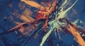 Abstract artwork featuring sharp, angular brush strokes in a dynamic composition. Royalty Free Stock Photo
