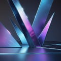 Abstract artwork featuring sharp, angular shapes with a reflective surface. Royalty Free Stock Photo