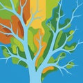 Abstract artwork featuring a stylized tree Royalty Free Stock Photo